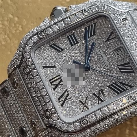 cartier santos iced out preis|cartier iced out watch value.